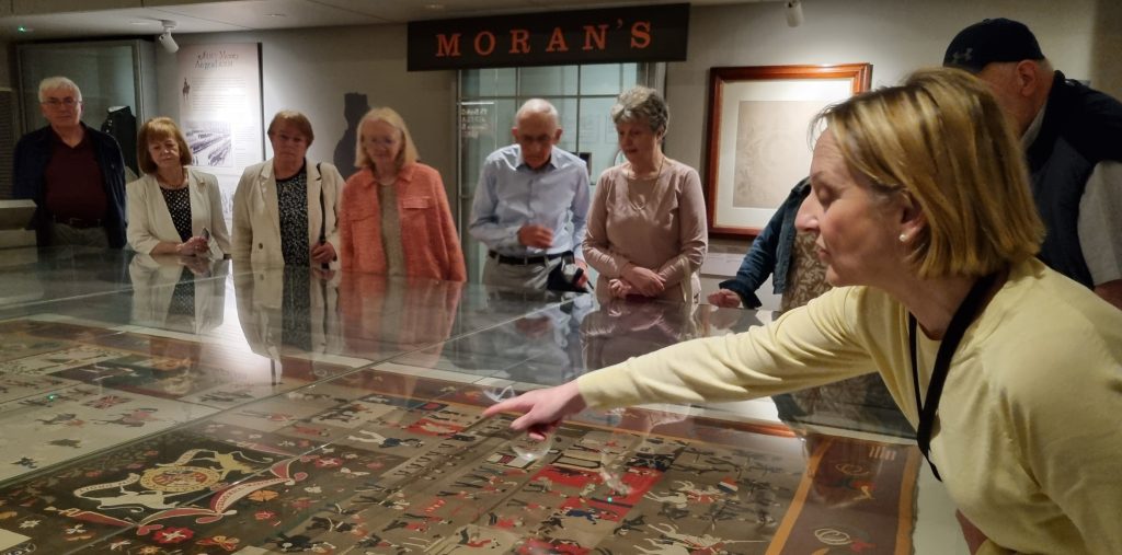 Pointing out the amazing detail in the Stokes Tapestry