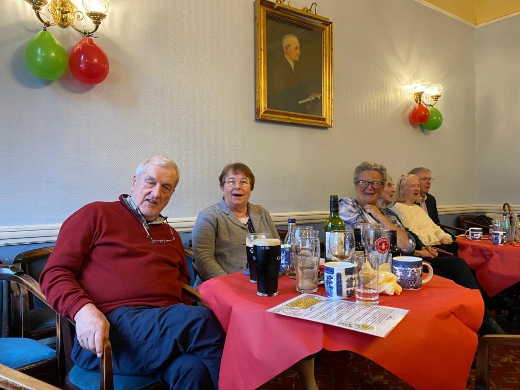 Gerry, Dorothy, Daphne, Mary, Mary Anne and Paul joining in the singsong