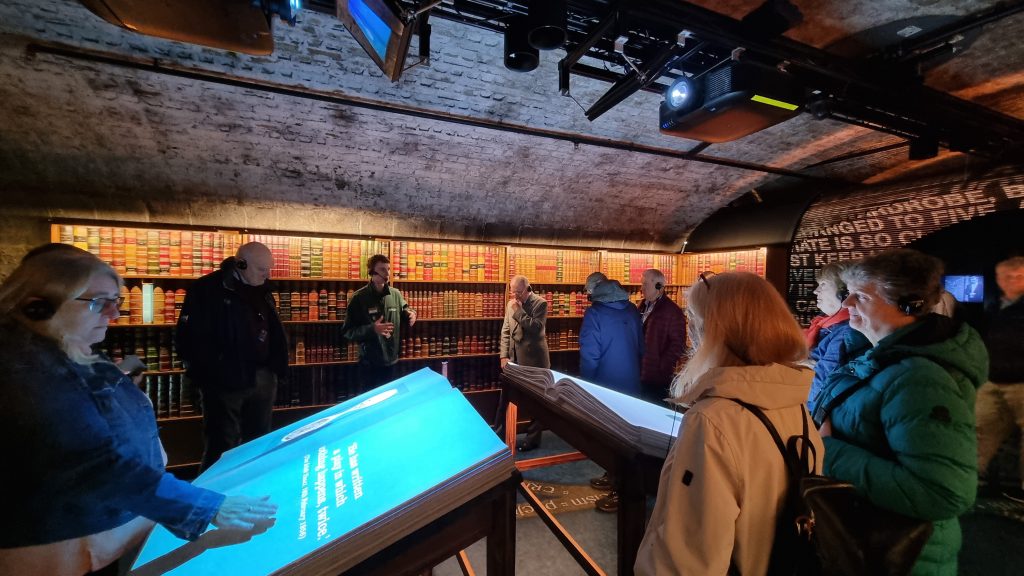 Experiencing the interactive screens in the Gallery of Literature